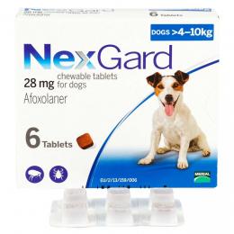 ネクスガード 28mg チュアブル 犬用 (4-10 Kg) 6錠