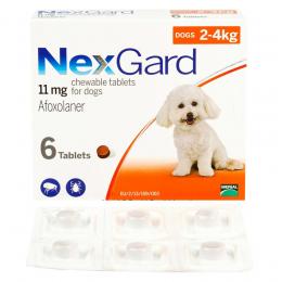 ネクスガード 11mg チュアブル 犬用 (2-4 Kg) 6錠